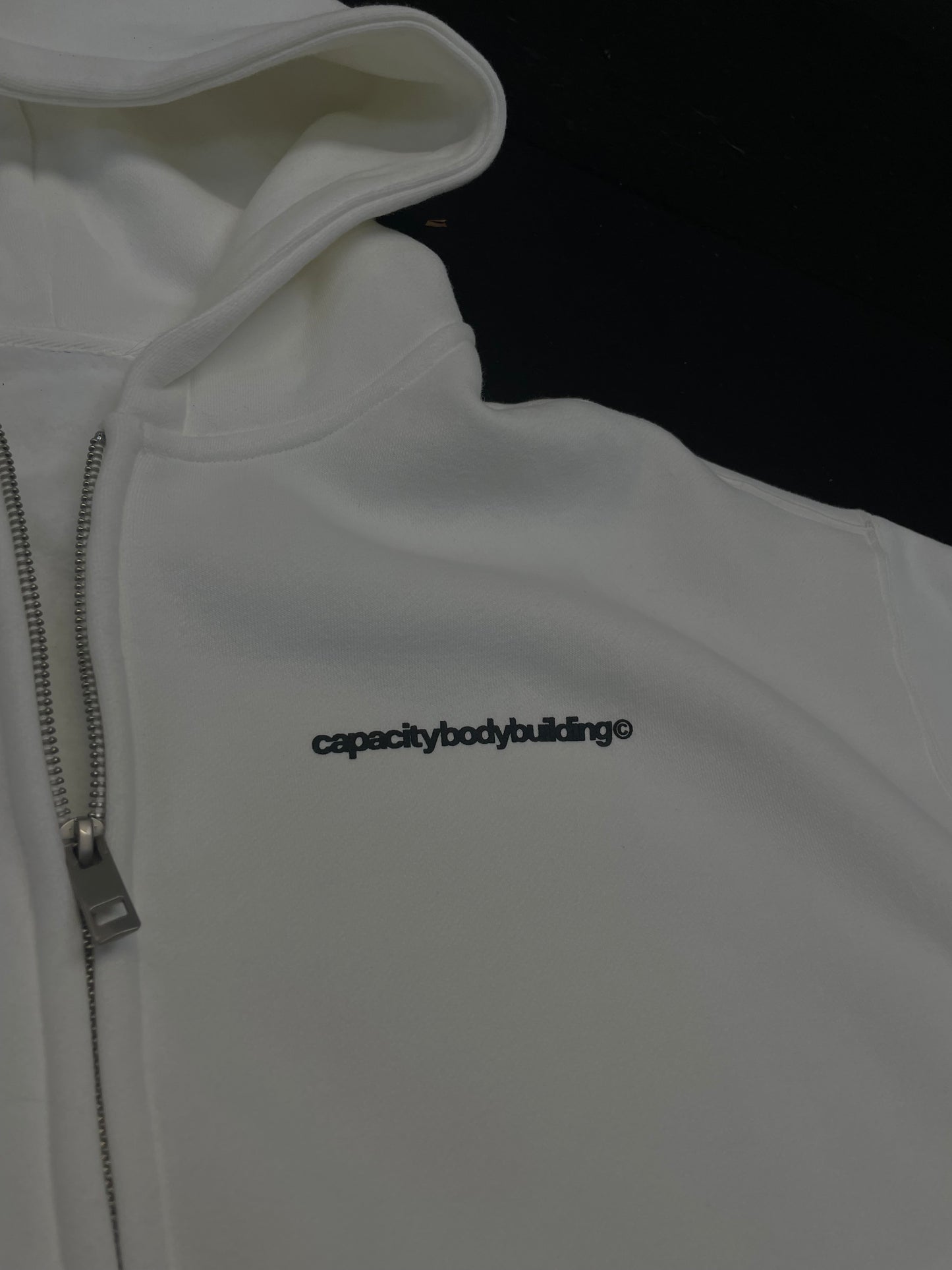 Oversized White Zipped Hoodie