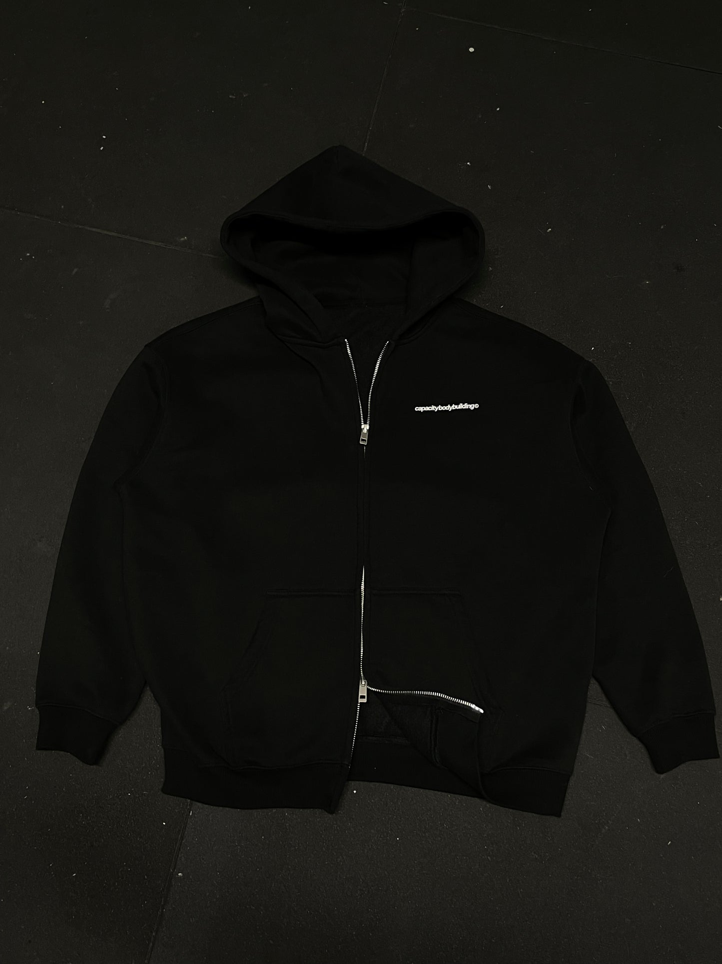 Oversized Black Zipped Hoodie